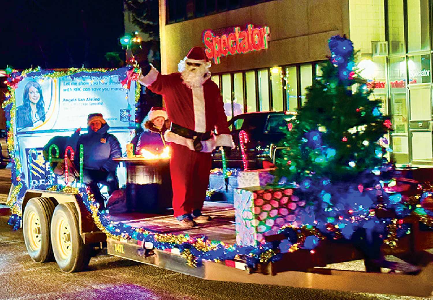 Santa on the back of a trailer during the last Santa Parade in Moosomin.